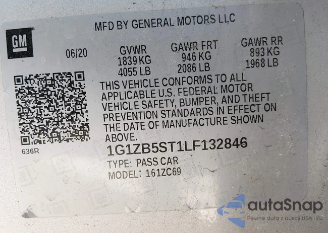 1G1ZB5ST1LF132846: 44188090