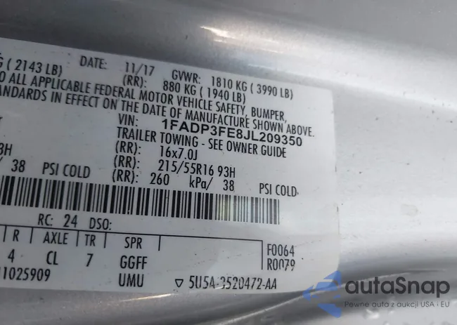 1FADP3FE8JL209350: 44188171