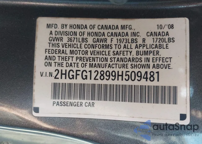 2HGFG12899H509481: 44188346