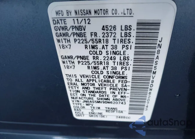 JN8AS5MV9DW620743: 44188357