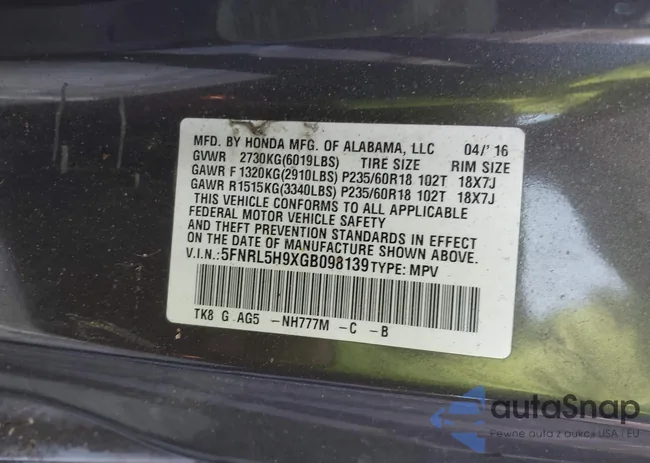 5FNRL5H9XGB098139: 44189440