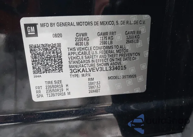 3GKALVEV3LL334015: 44189546