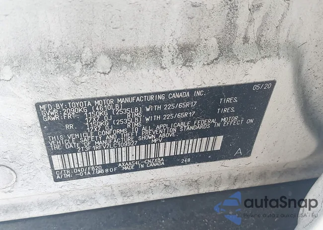 2T3F1RFV7LC109927: 44189684