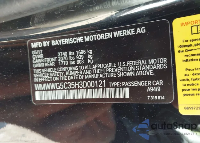 WMWWG5C35H3D00121: 44189721