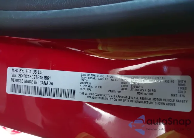 2C4RC1BG2TR151561: 44189728