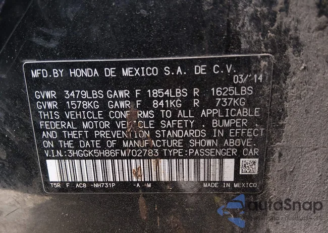 3HGGK5H86FM702783: 44189764