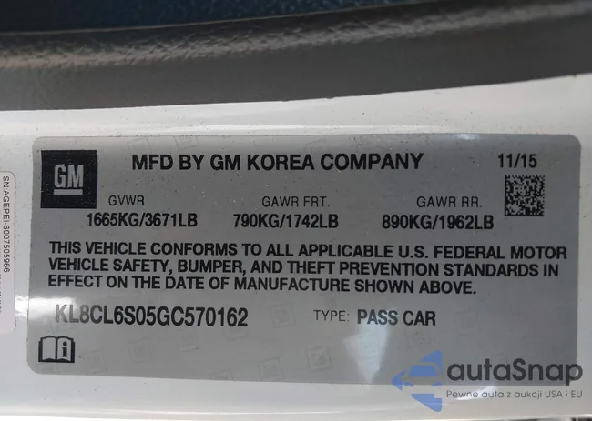 KL8CL6S05GC570162: 44189786