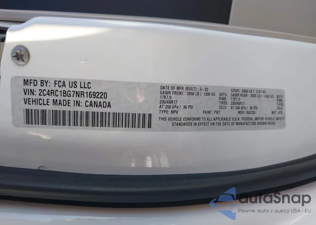 2C4RC1BG7NR169220: 44189800