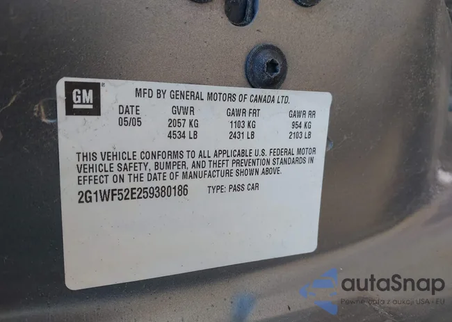 2G1WF52E259380186: 44189823