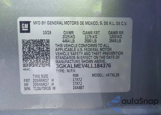 3GKALMEV4LL184376: 44189876