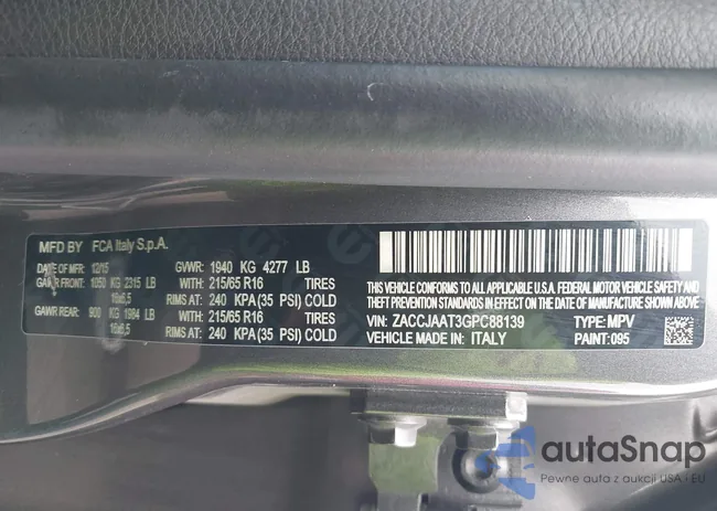 ZACCJAAT3GPC88139: 44189915