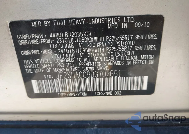 JF2SHACC9BG702651: 44189959