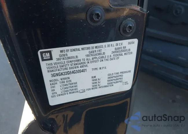 3GNGK22G64G309401: 44189963