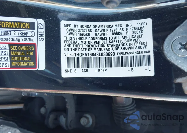 1HGFA16848L030690: 44189040