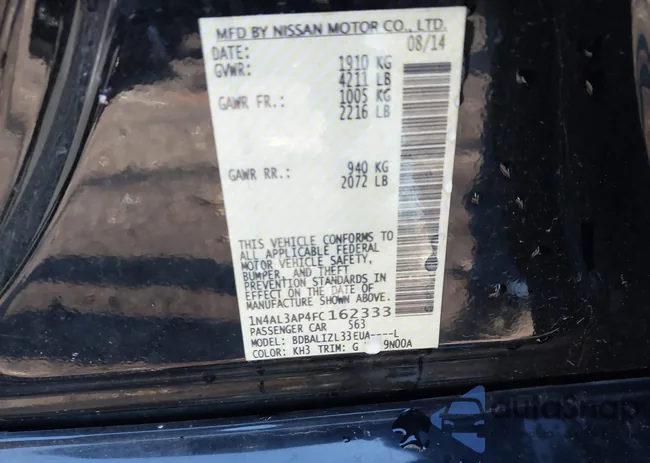 1N4AL3AP4FC162333: 44189128