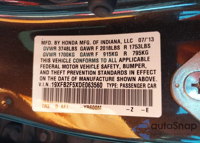 19XFB2F5XDE063560: 44189164