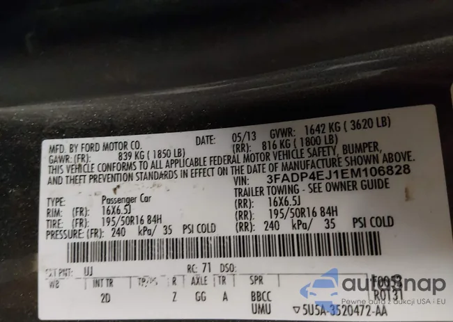 3FADP4EJ1EM106828: 44189219