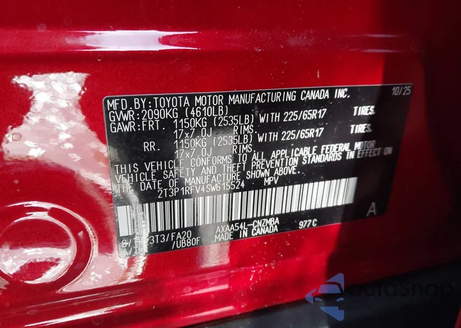 2T3P1RFV4SW615524: 44189299