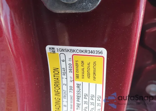 1GNSKBKC0KR340356: 44189316