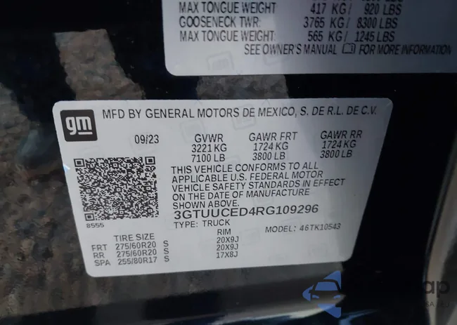 3GTUUCED4RG109296: 44190419