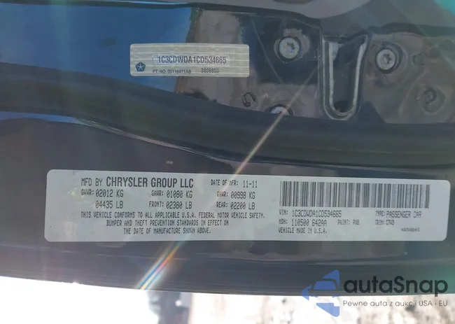 1C3CDWDA1CD534665: 44190420