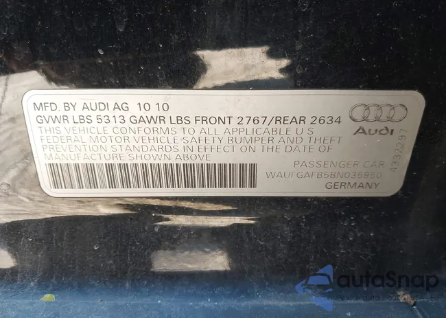 WAUFGAFB5BN035950: 44190434