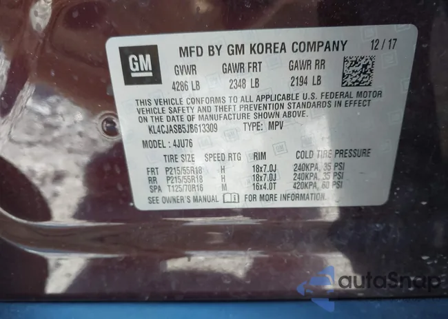 KL4CJASB5JB613309: 44190577