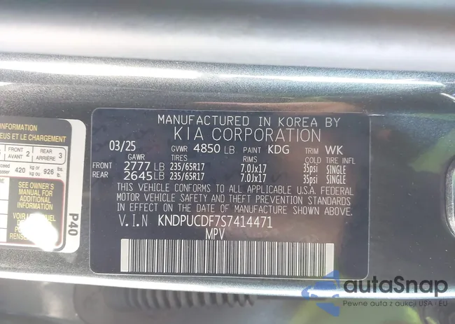 KNDPUCDF7S7414471: 44190717