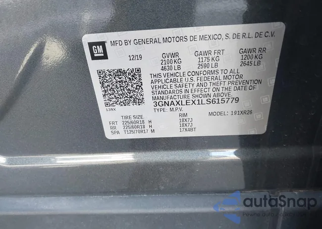 3GNAXLEX1LS615779: 44190719