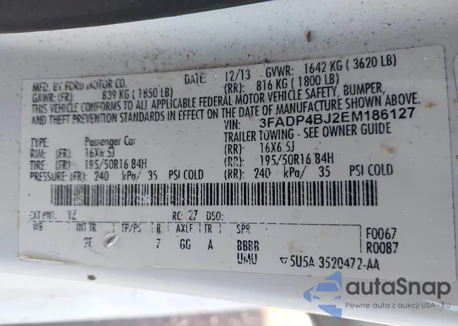 3FADP4BJ2EM186127: 44190736