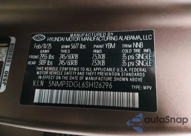 5NMP3DGL6SH126296: 44190803