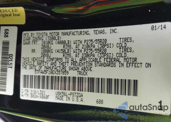 5TFAW5F18EX357859: 44190857