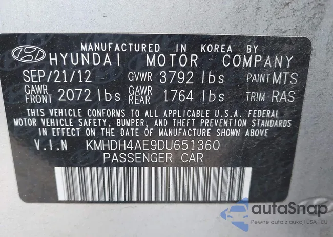 KMHDH4AE9DU651360: 44190874