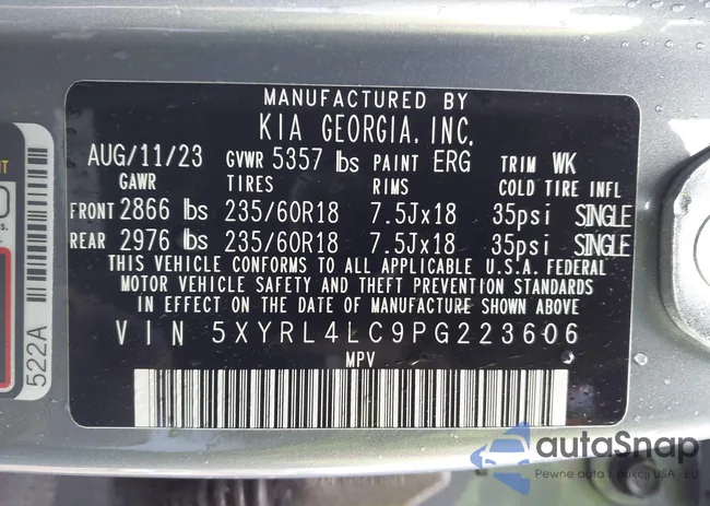 5XYRL4LC9PG223606: 44190882