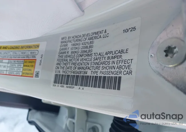 1HGCY1F46SA081364: 44190901