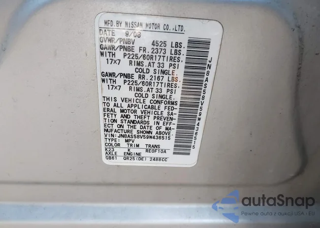 JN8AS58V59W436515: 44190931