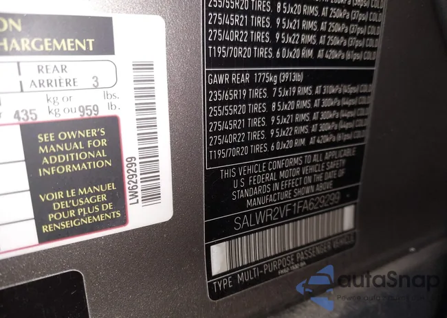 SALWR2VF1FA629299: 44190937