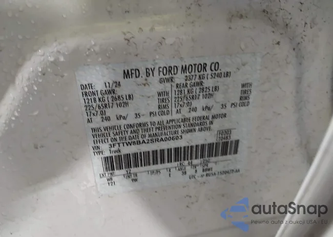 3FTTW8BA2SRA00603: 44190963