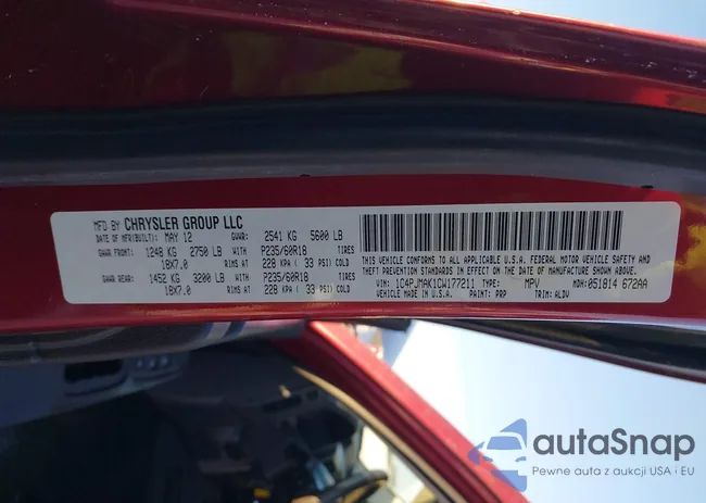 1C4PJMAK1CW177211: 44190984