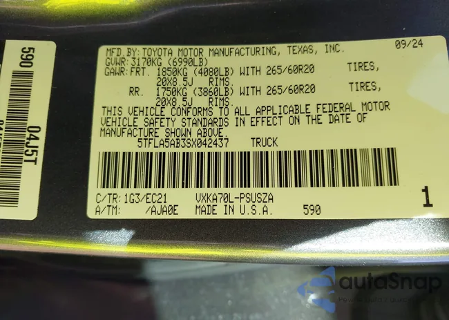 5TFLA5AB3SX042437: 44190018