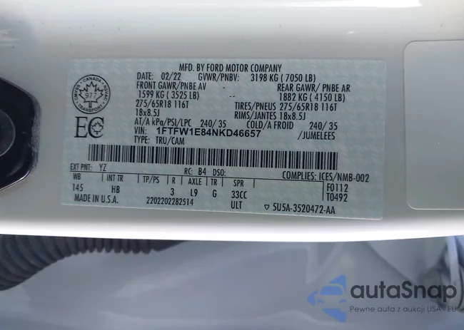 1FTFW1E84NKD46657: 44190056