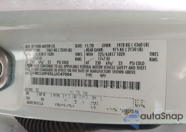 1FMCU0F65LUC47004: 44190079