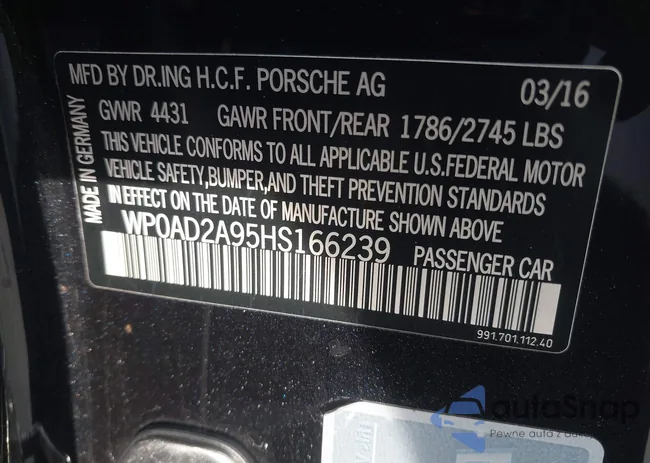 WP0AD2A95HS166239: 44190088