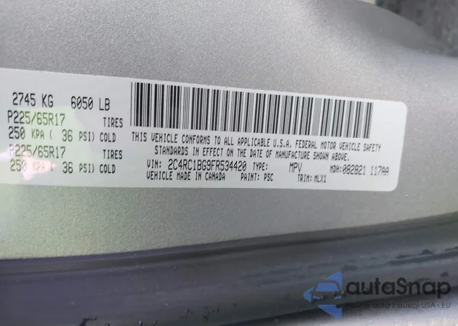 2C4RC1BG9FR534420: 44190115