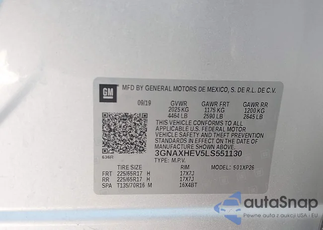 3GNAXHEV5LS551130: 44190217