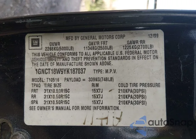 1GNCT18W9YK187037: 44190278