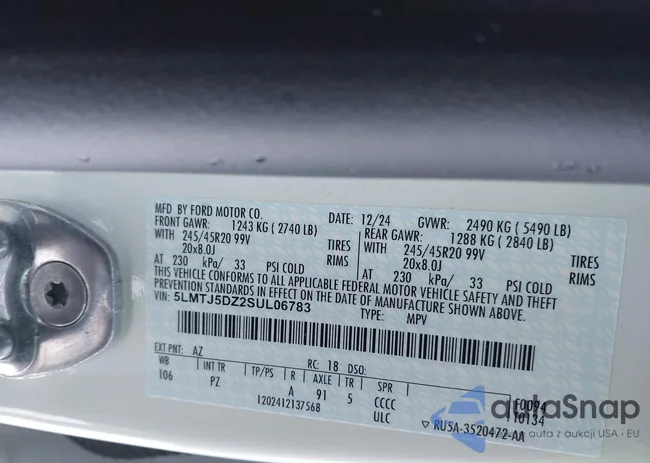 5LMTJ5DZ2SUL06783: 44190284