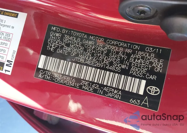 JTDBU4EE2B9144835: 44191407