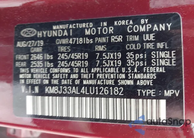 KM8J33AL4LU126182: 44191444