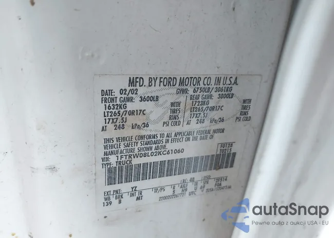 1FTRW08L02KC61060: 44191453